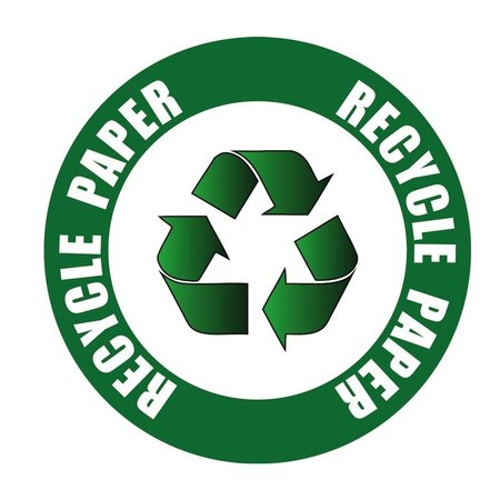 5S SUPPLIES Recycle Paper Sign 32in Diameter Non Slip Floor Sign FS-RECPAPR-32